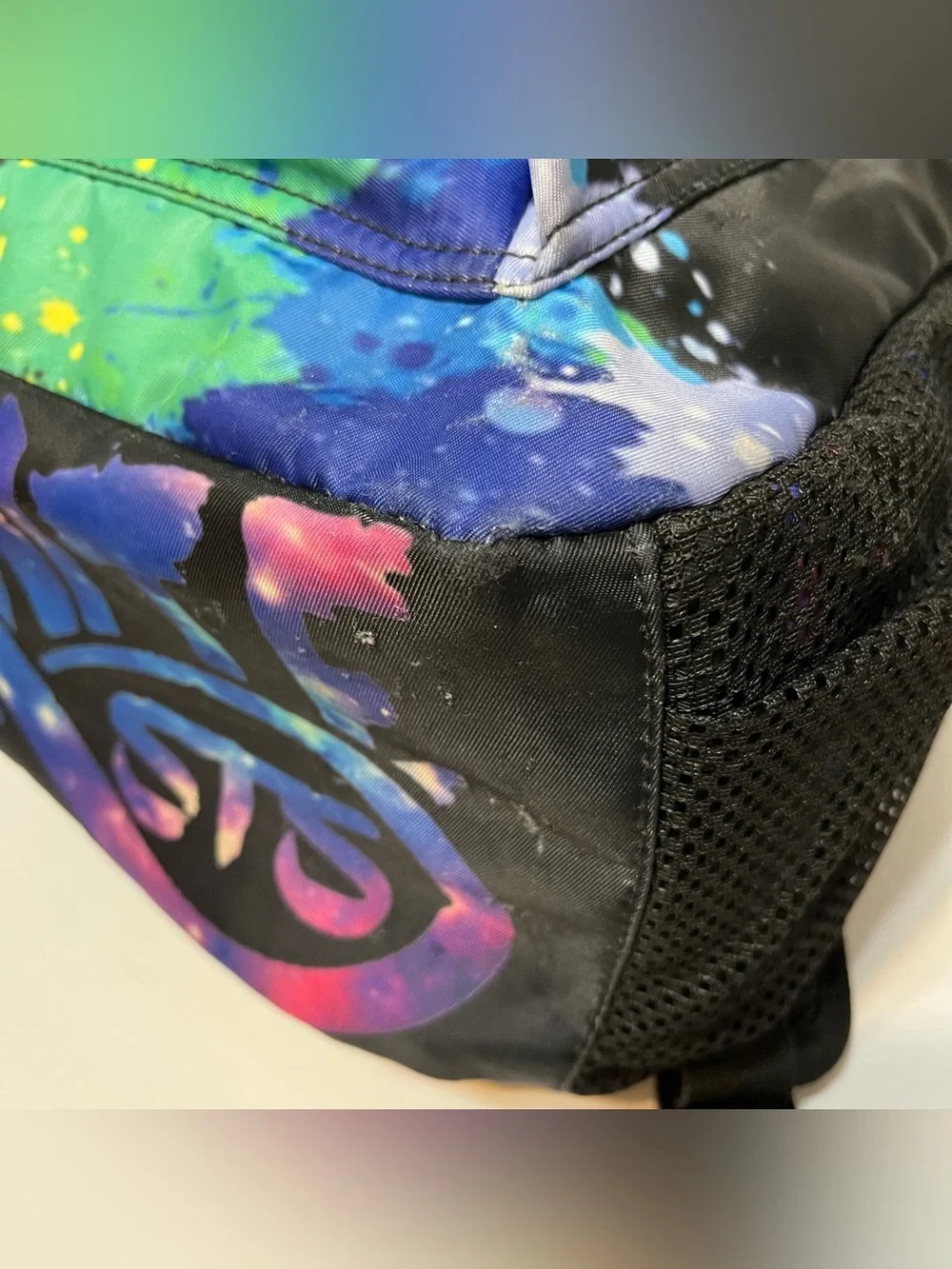 Infinite STS Graphic Black Backpack with Neon Paint-Splash